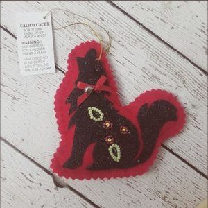 Alaskan Sparkly silhouette wolf ornament